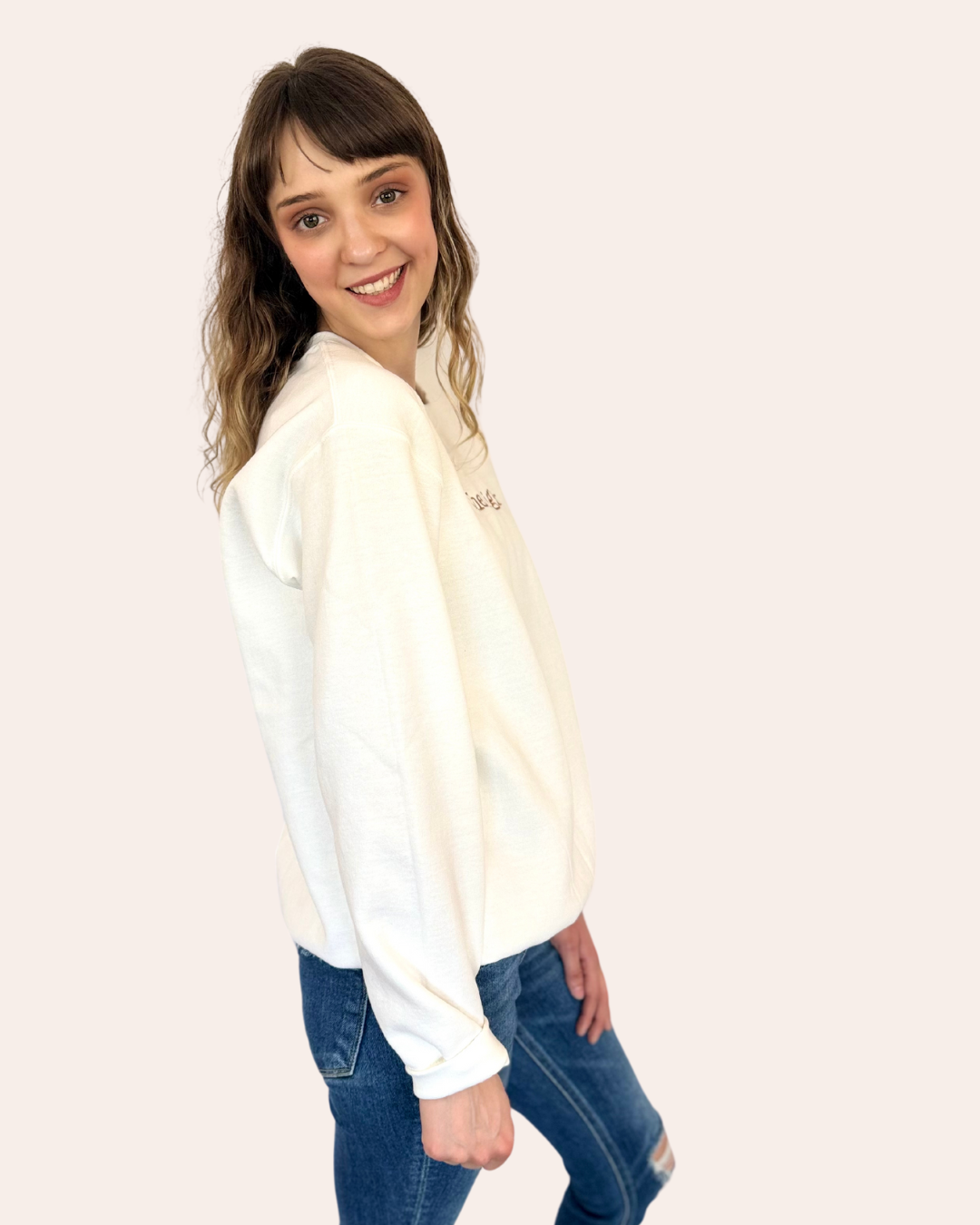 Embroidered Be The Light Sweatshirt