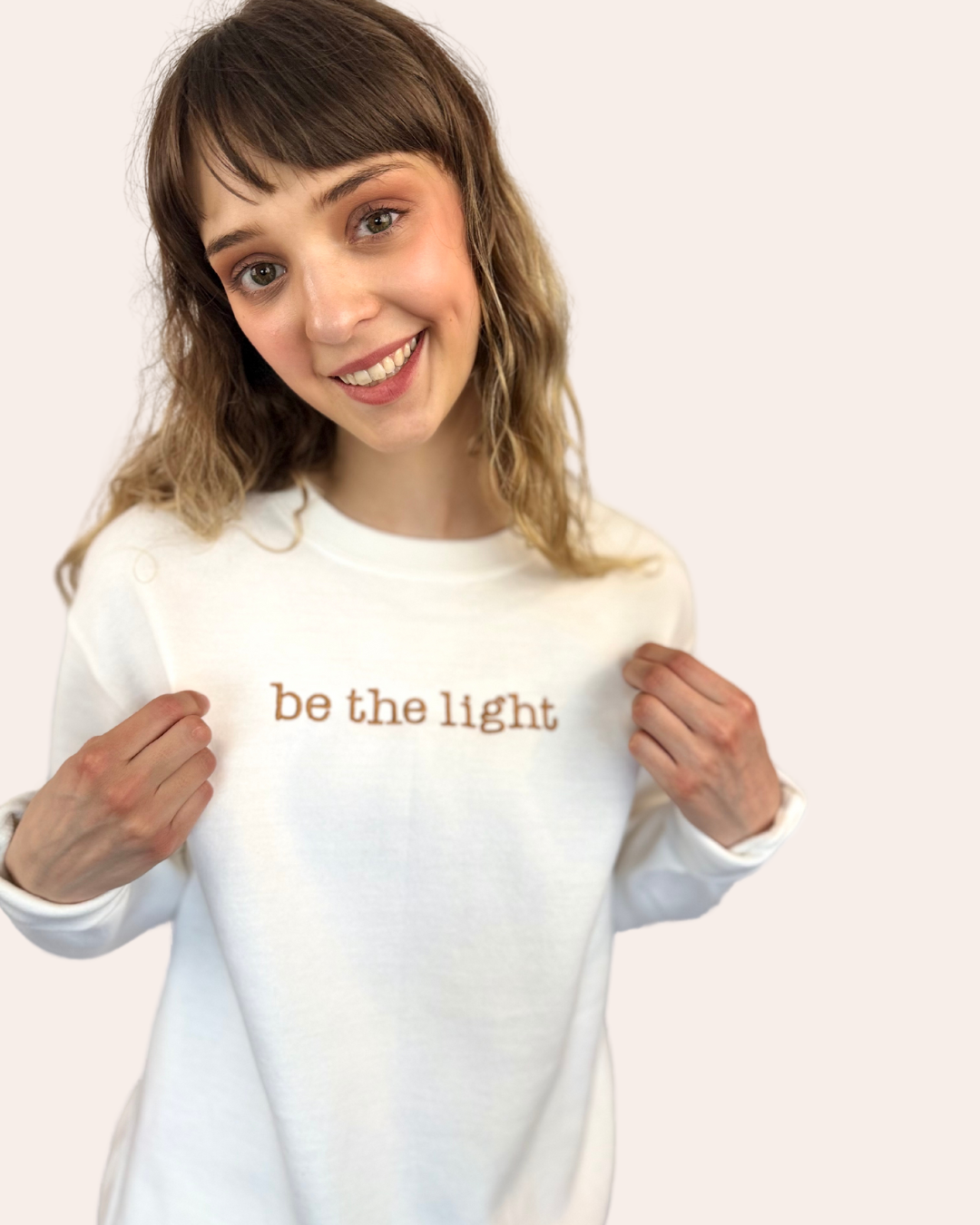 Embroidered Be The Light Sweatshirt