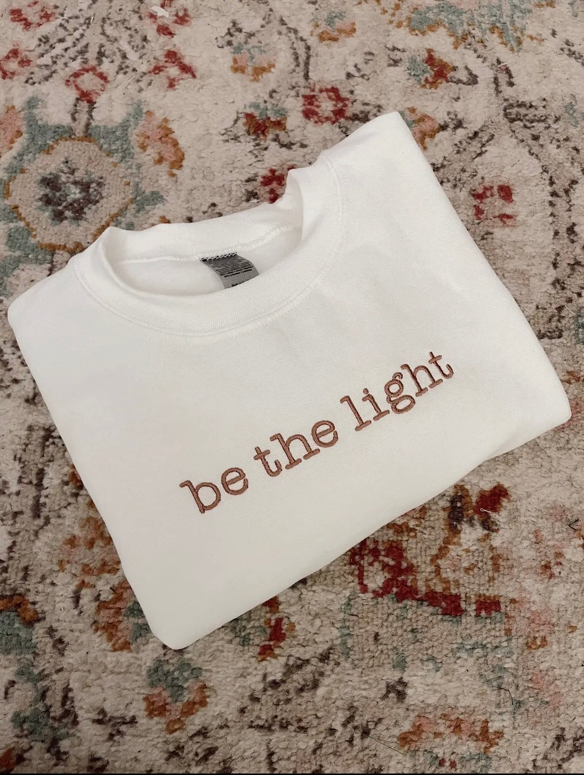 Embroidered Be The Light Sweatshirt