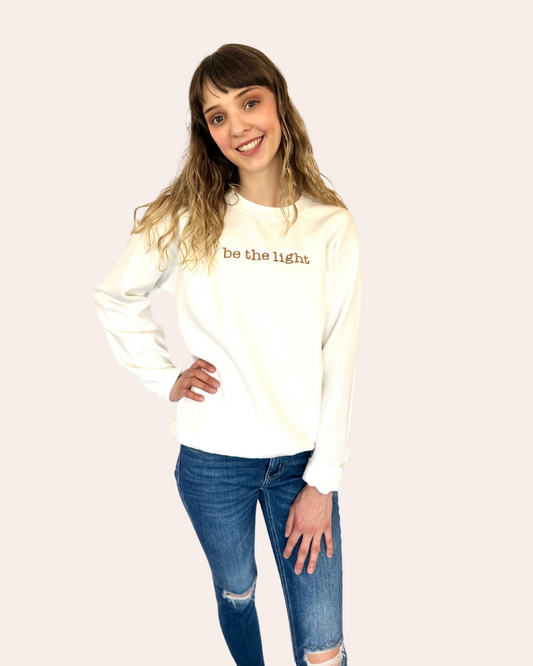 Embroidered Be The Light Sweatshirt