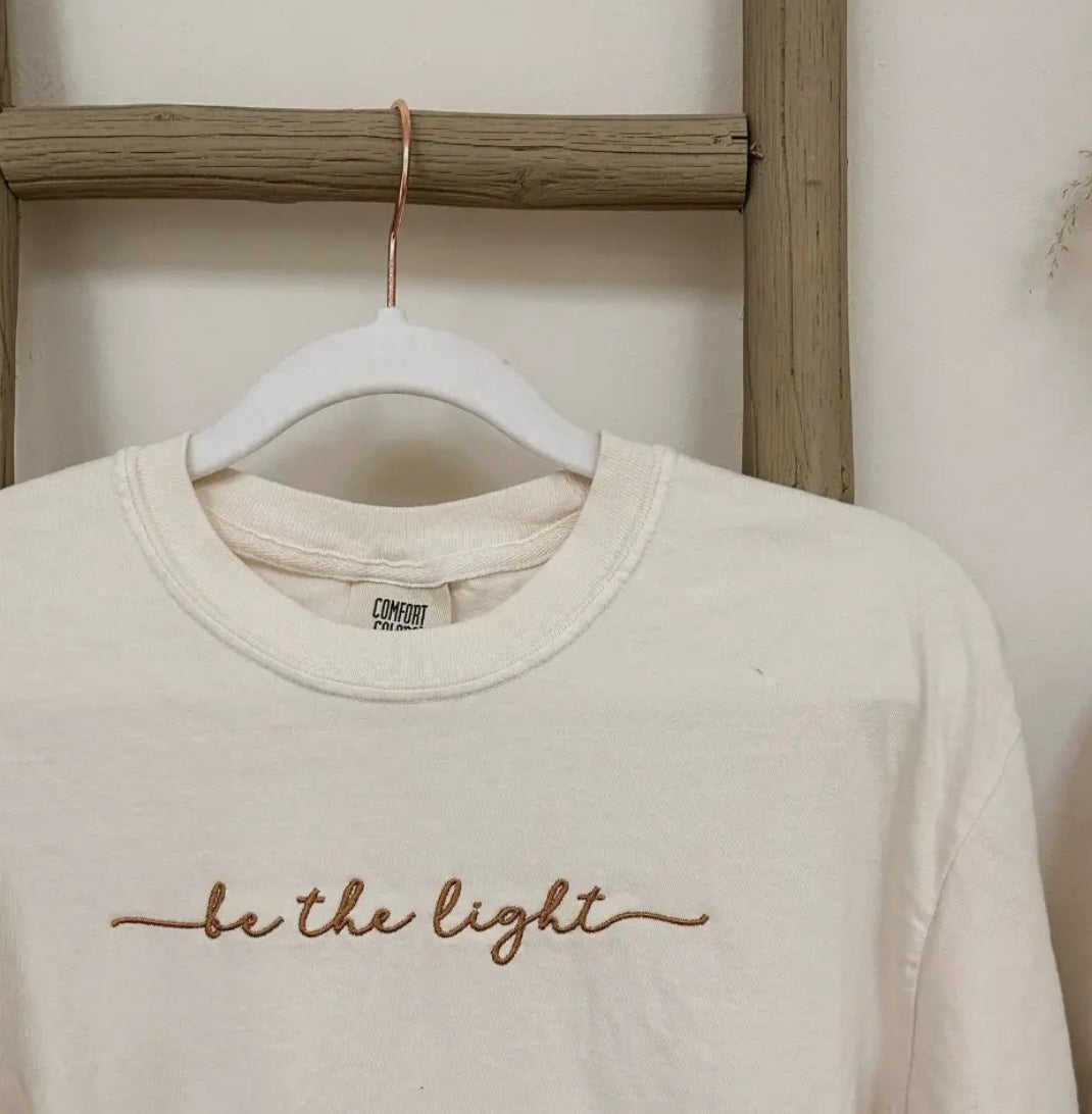 Embroidered Be the Light Tee