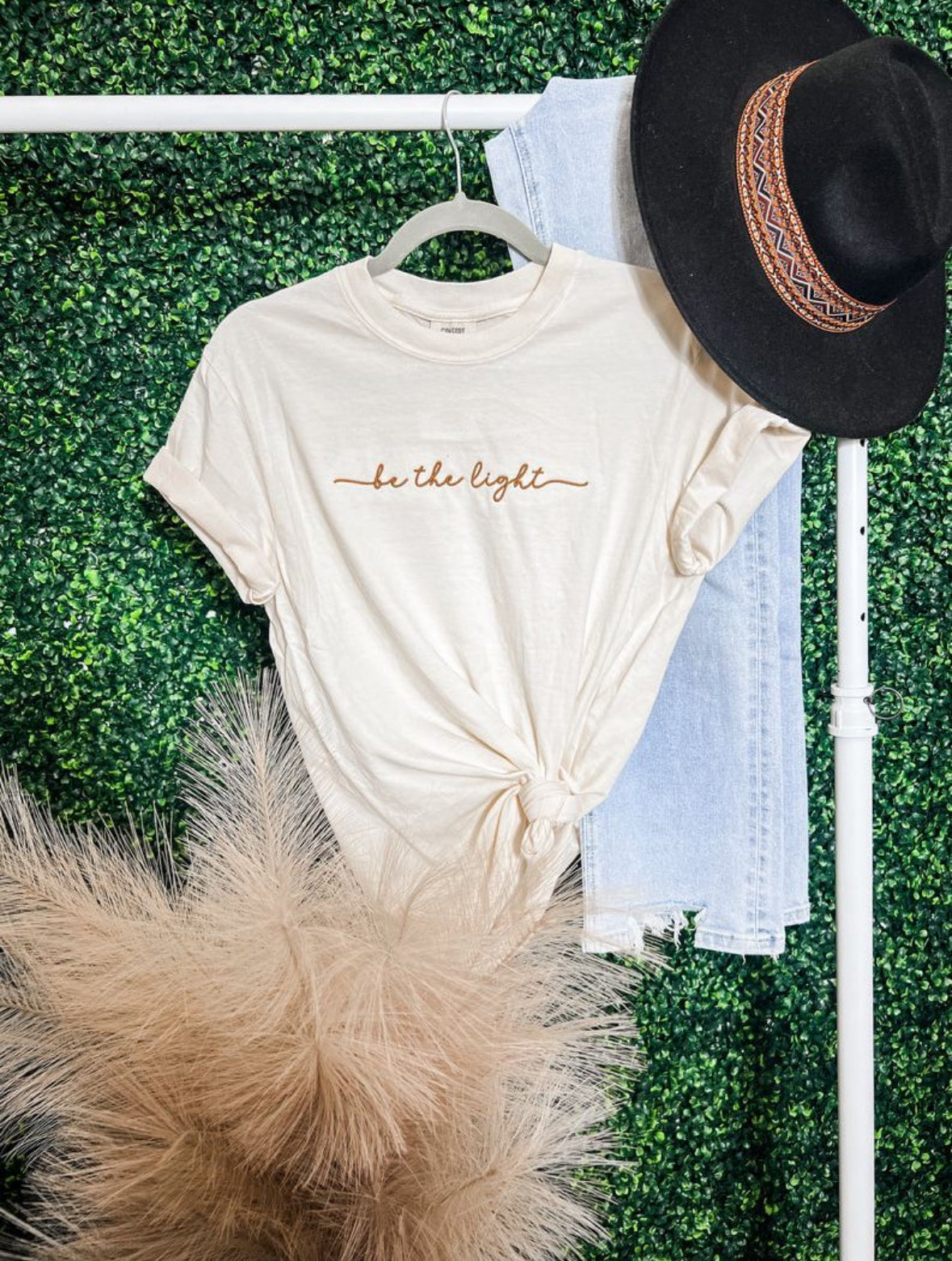 Embroidered Be the Light Tee